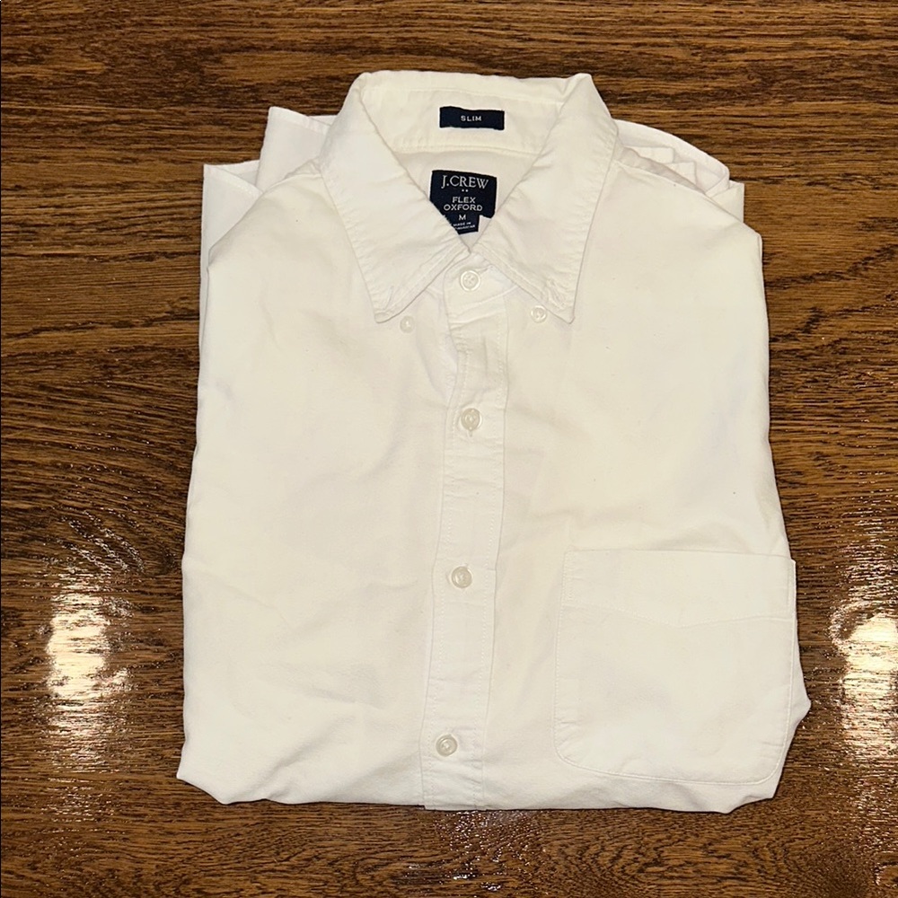 J. Crew White Casual Button Down Shirt